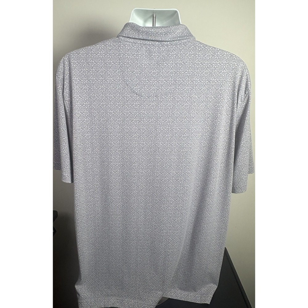 Jack Nicklaus Mens XL Gray Floral/ Geometric Print Performance Golf Polo Shirt - Picture 3 of 7